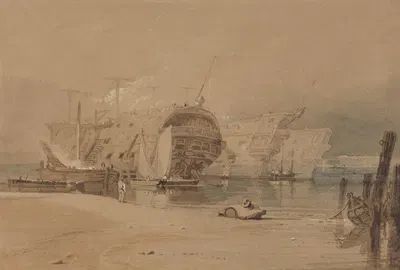 Hulks at Plymouth by Samuel Prout — digital art print download