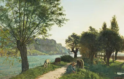 Schafe Am Sentier Des Saules by Ferdinand Hodler, 1878 — digital art print download