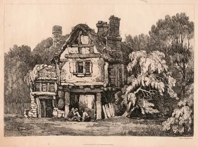 Near Ashbourn by Samuel Prout, 1821 — digital art print download