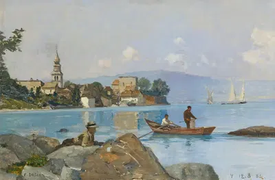 Yvoire by François Bocion, 1884 — digital art print download