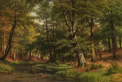 Сборщицы хвороста в буковом лесу by Фриц Эбель, 1892 — digital art print download