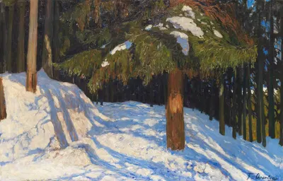 Елочный лес в снегу by Фриц Овербек, 1909 — digital art print download