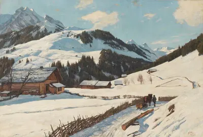 Sonniger Wintertag in den Bergen by Georg Macco — digital art print download