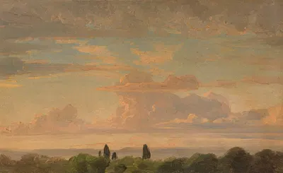 Ландшафтное исследование в вечерних сумерках by Густав Фридрих Паппериц — digital art print download