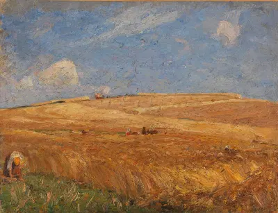 Пейзаж с полем пшеницы by Густав Кампман, 1900 — digital art print download