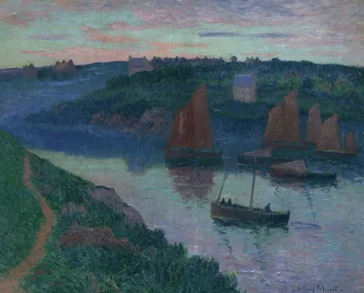 Рыболовные лодки в Бретани by Генри Морет, 1897 — digital art print download