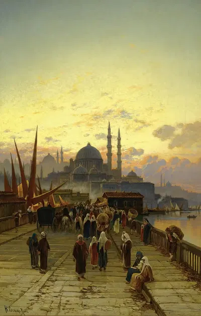 Галатский мост, Константинополь by Герман Давид Саломон Корроди — digital art print download