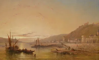 На Рейне by Джеймс Эдвин Мидоус, 1868 — digital art print download