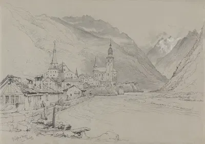 Visp or Viege, near Brig by Samuel Prout — digital art print download
