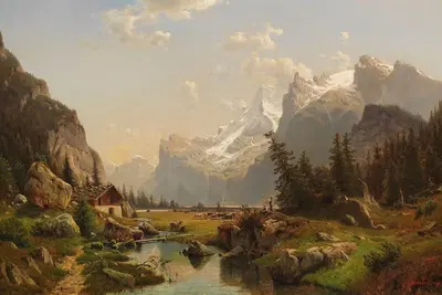 Das Gasterntal im Berner Oberland by Johannes Bartholomäus Duntze, 1869 — digital art print download
