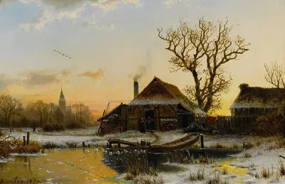 Зимний сумрак by Иоганнес Бертольомей Дунце, 1874 — digital art print download