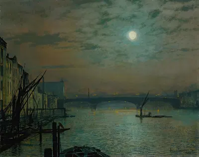 Мост Саутуарк при лунном свете by Джон Аткінсон Гримшоу, 1887 — digital art print download