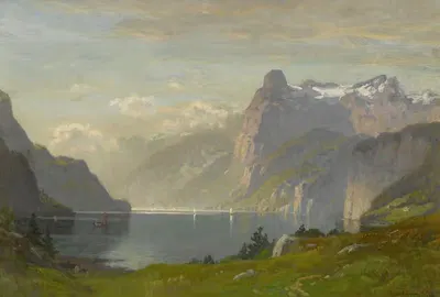 Утро, озеро Люцерн by Джон Джозеф Эннекинг, 1877 — digital art print download