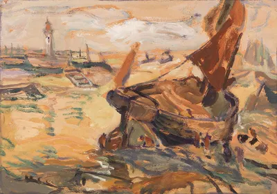 Парусник в отливе by Юлий Зейлер, 1912 — digital art print download