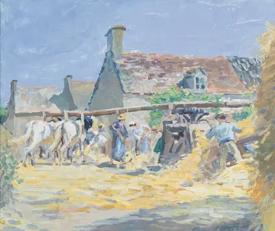 La Fauche Des Foins À Montfoucault by Ludovic Piette — digital art print download