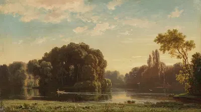 Английский сад в Мюнхене by Людвиг Мейкснер, 1856 — digital art print download