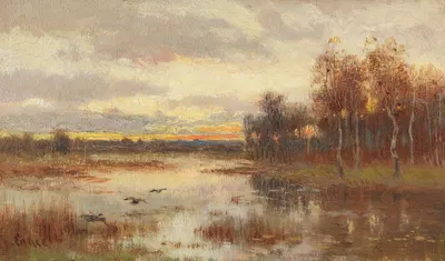 Kleine Moorlandschaft in der Dämmerung by Marie Egner — digital art print download