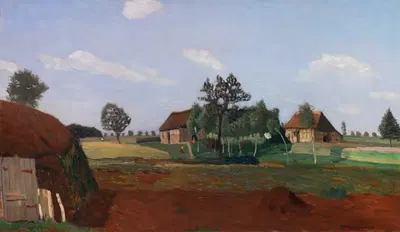 Летний день на болоте (землянка на болоте) by Отто Модерсон, 1908 — digital art print download