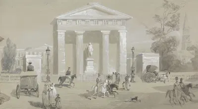 Statue of the Marquis of Hastings in Tank Square – Calcutta by Сэр Чарльз Д'Ойли — digital art print download