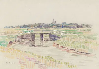 Пейзаж с мостом by Поль Баум, 1905 — digital art print download