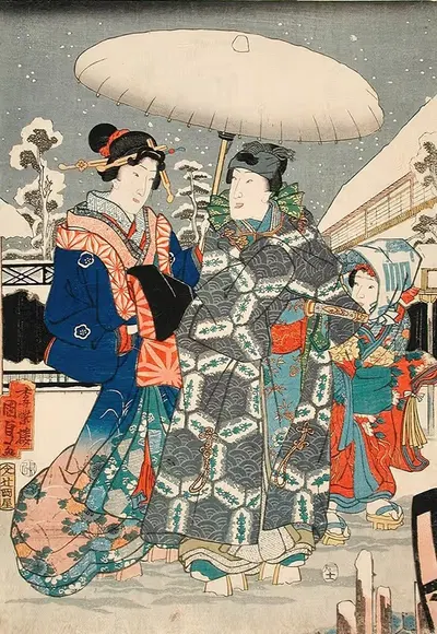 First Snow by Utagawa Kunisada II, 1856 — digital art print download