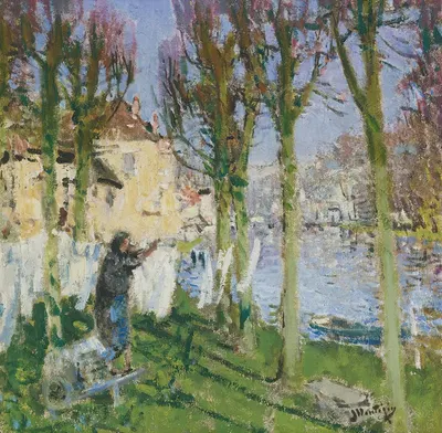 Lavandière Étendant Son Linge by Pierre-Eugène Montézin — digital art print download