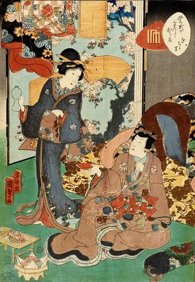Ханачирусато by Утагава Кунисада II, 1859 — digital art print download