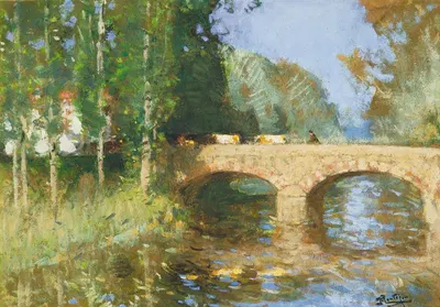 Le Pont Sur La Riviere by Pierre-Eugène Montézin — digital art print download