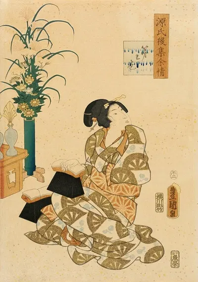 Затянувшиеся чувства поздней коллекции Генджи by Утагава Кунисада II, 1858 — digital art print download