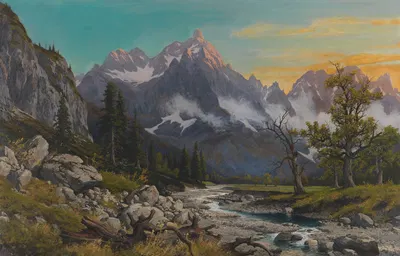 Утреннее настроение на большом кленовом лугу (Карвендель) by Рудольф Решрайтер, 1930 — digital art print download