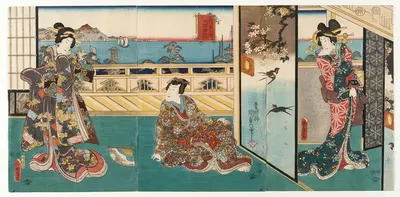 Returning Sails from Yabase by Utagawa Kunisada II — digital art print download