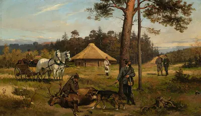 После охоты на оленя by Тадеуш Айдукевич, 1877 — digital art print download