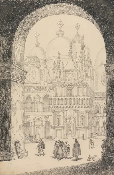 View of the back of San Marco by Сэр Чарльз Д'Ойли, 1840 — digital art print download