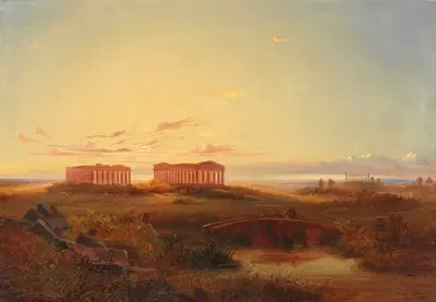 Вид на храмы Агридженто by Валентин Рутс, 1855 — digital art print download