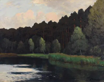 Груневальдское озеро by Уолтер Лейстиков, 1902 — digital art print download