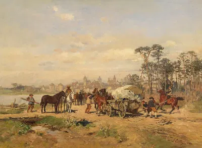 Achsbruch auf der Straße nach Rothenburg by Wilhelm Velten — digital art print download