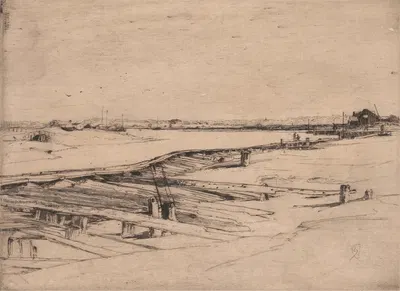 Тихий вечер на пароме через Блайт by Сэр Фрэнк Шорт, 1890 — digital art print download