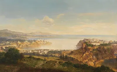 Монако (Ривьера ди Поненте) by Альберт Циммерманн, 1865 — digital art print download