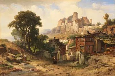 Вид на замок Бургхаузен на Зальцах by Альберт Эмиль Кирхнер, 1883 — digital art print download