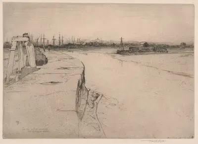 Низкий прилив и вечерняя звезда by Сэр Фрэнк Шорт, 1888 — digital art print download
