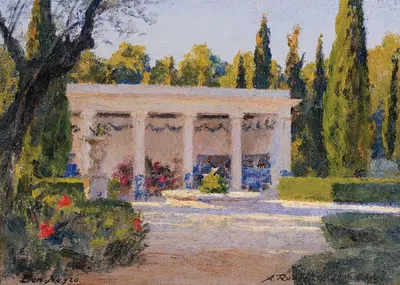 A Loggia In The Ben Negro Park In Bizerte by Alexandre Roubtzoff, 1926 — digital art print download