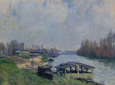 Le Lavoir De Billancourt by Alfred Sisley — digital art print download