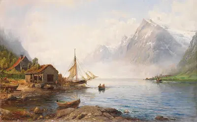 Норвежский фьельд (Согнефьорд) by Андерс Аскевольд, 1894 — digital art print download