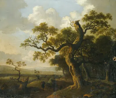 Landscape With A Wagon Near An Oak Tree by Barend Appelman — digital art print download