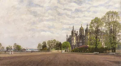 Blick auf Schloss Schwerin by Carl Malchin, 1912 — digital art print download