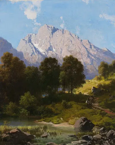 Летний горный пейзаж by Карл Мильнер, 1876 — digital art print download