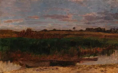 Луг с лодкой (Ферч у Швилловского озера) by Карл Шух, 1881 — digital art print download