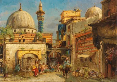 Рыночная улица в Дамаске by Карл Вутке, 1911 — digital art print download