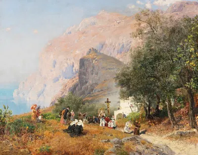Процессия на Капри by Карл Вутке, 1893 — digital art print download