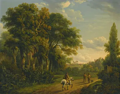 Всадник и фигуры на сельской дороге by Чарльз Таун, 1805 — digital art print download